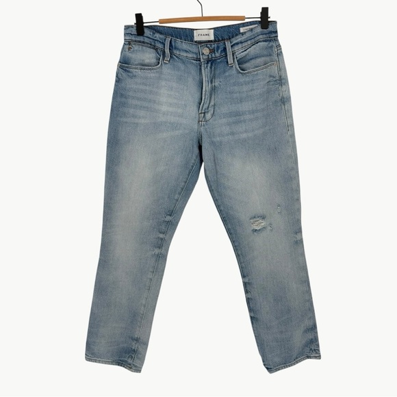 FRAME Denim Le High Straight Jean in Winslow | Sz 27 | Light Vintage Wash - Picture 2 of 15